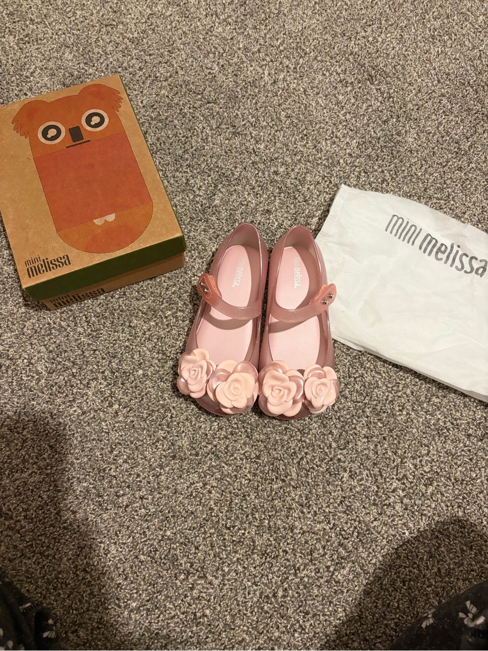 NWB Mini Melissa Pink Rose Jelly Mary Jane Flats